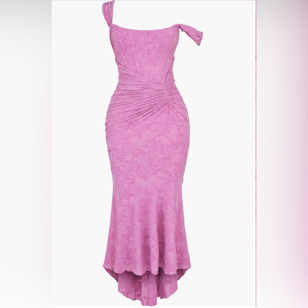 House of CB Strapless Pink Lace Dress